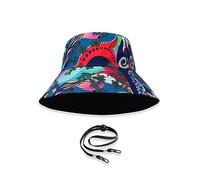 LumiSyne Chapeau De Pêcheur Réversible Unisexe Couleur Unie avec Lettres/Imprimé Style Hawaïen Bob Chapeau De Seau avec Jugulaire Détachable Pliable Coton Chapeau De Soleil pour Été Plage Voyage