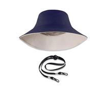 LumiSyne Chapeau De Pêcheur Unisexe Chapeau De Soleil à Bord Large UPF 50+ Couleur Unie Réversible Respirant Coton Chapeau De Seau avec Jugulaire Détachable Pliable Chapeau d'Été pour Plage Voyage