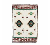 LumiSyne Couverture Plaid En Coton Tissé Avec Gland Style Ethnique Bohème Motif Géométrique Aztèque Navajo Jeté De Lit Jeté De Canapé Couvre-Lit Couverture De Camping Tapisserie Nappes Tapis 160x130cm