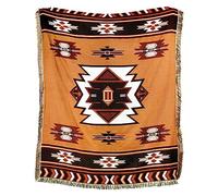 LumiSyne Couverture Plaid En Coton Tissé Avec Gland Style Ethnique Bohème Motif Géométrique Aztèque Navajo Jeté De Lit Jeté De Canapé Couvre-Lit Couverture De Camping Tapisserie Nappes Tapis 160x130cm