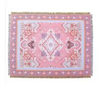 LumiSyne Couverture Plaid En Coton Tissé Avec Gland Style Ethnique Bohème Motif Géométrique Aztèque Navajo Jeté De Lit Jeté De Canapé Couvre-Lit Couverture De Camping Tapisserie Nappes Tapis 160x130cm