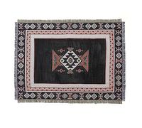 LumiSyne Couverture Plaid En Coton Tissé Avec Gland Style Ethnique Bohème Motif Géométrique Aztèque Navajo Jeté De Lit Jeté De Canapé Couvre-Lit Couverture De Camping Tapisserie Nappes Tapis 160x130cm
