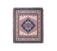 LumiSyne Couverture Plaid En Coton Tissé Avec Gland Style Ethnique Bohème Motif Géométrique Aztèque Navajo Jeté De Lit Jeté De Canapé Couvre-Lit Couverture De Camping Tapisserie Nappes Tapis 160x130cm