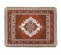 LumiSyne Couverture Plaid En Coton Tissé Avec Gland Style Ethnique Bohème Motif Géométrique Aztèque Navajo Jeté De Lit Jeté De Canapé Couvre-Lit Couverture De Camping Tapisserie Nappes Tapis 160x130cm