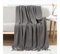 LumiSyne Couverture Tricotée Franges Respirante Couverture Cellulaire Style Nordique Doux Douillette Jeté De Lit Jeté De Canapé Plaid Couverture De Décoratifs pour Fauteuil