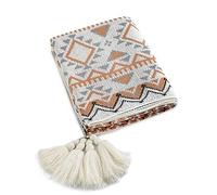 LumiSyne Couverture Tricotée Gland Vintage Style Ethnique Bohême Motif Géométrique Housse De Canapé Chaud Jeté Tapis à La Doux Couverture Jeté De Canapé Couvre-Lit Jetés De Lit 220x130cm