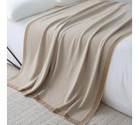 LumiSyne Couverture Tricotée Vintage Tissu à Chevrons Style Nordique Simple Chaud Douillette Couverture Châle Décorative Plaid en Tricot Jetés De Lit Jeté De Canapé 130×220cm