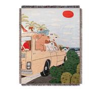 LumiSyne Couvertures Coton Tissé Jetés De Lit avec Gland Style Caricature Motif De Chien Mignon Décorative Jeté De Canapé Couvre-Lit Châle Couverture De Camping Nappes Tapis