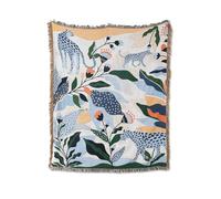 LumiSyne Double Face Couvertures Coton Tissé Jetés De Lit avec Gland Jungle Style Bohême Tapisserie Châle Décorative Jeté De Canapé Couvre-Lit Couverture De Camping Nappes Tapis 160x130cm