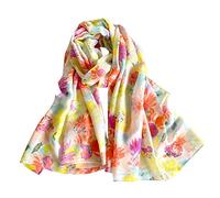 LumiSyne Echarpe à Chevrons Femme Fleurs Papillon Imprimé Echarpe En Coton Long Doux Foulard Légère Châle De Protection Solaire Etoles Printemps Été Plage