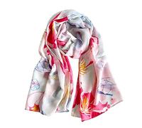 LumiSyne Echarpe à Chevrons Femme Fleurs Papillon Imprimé Echarpe En Coton Long Doux Foulard Légère Châle De Protection Solaire Etoles Printemps Été Plage