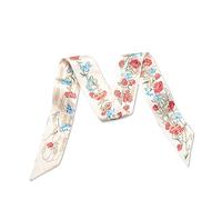 LumiSyne Écharpe en Soie Étroite Femme Filles - Longue avec Motif Fleur Colorée et Animal Léopard - Foulard en Satin Maigre - Cravate, Bandeau, Poignet ou Cheveux