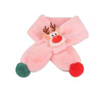 LumiSyne Enfants Echarpe De Noël Pour Filles Garçons Écharpe à Col En Fourrure Facile à Tirer Poupée Renne Et Pompon Mignonne Echarpe d'Hiver Peluche Croisé Cache Cou Col