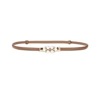 LumiSyne Femme Ceinture En Cuir Fine Couleur Unie Décoration En Perles Métal Boucle Interlock Réglable Sangle De Taille Ceinture Mince Ceinture Décorative Pour Robe Jeans Pantalon Chandail Manteau