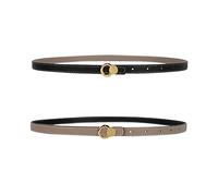 LumiSyne Femme Ceinture En Cuir Réversible Bicolore Ceinture Fine Boucle Ardillon Ajustable Ceinture Ceinture Décorative Jeans Robe Pantalon Manteau