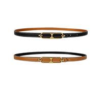 LumiSyne Femme Ceinture En Cuir Réversible Bicolore Ceinture Fine Boucle Ardillon Ajustable Ceinture Ceinture Décorative Jeans Robe Pantalon Manteau