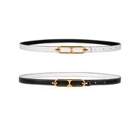 LumiSyne Femme Ceinture En Cuir Réversible Bicolore Ceinture Fine Boucle Ardillon Ajustable Ceinture Ceinture Décorative Jeans Robe Pantalon Manteau