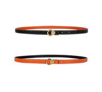 LumiSyne Femme Ceinture En Cuir Réversible Bicolore Ceinture Fine Boucle Ardillon Ajustable Ceinture Ceinture Décorative Jeans Robe Pantalon Manteau