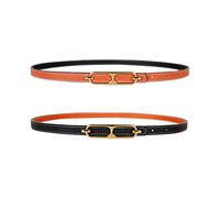 LumiSyne Femme Ceinture En Cuir Réversible Bicolore Fine Boucle Ardillon Ajustable Décorative Pour Jeans Robe Pantalon Manteau