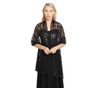 LumiSyne Femme Châles Et Écharpes à Paillettes Pour Robe De Soirée Scintillant Broderie à Paillettes Tulle En Dentelle Léger Foulard Elégante Etole Pour Mariée Demoiselles d'Honneur Cérémonies Fêtes