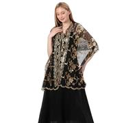 LumiSyne Femme Châles Et Écharpes à Paillettes Pour Robe De Soirée Scintillant Broderie à Paillettes Tulle En Dentelle Léger Foulard Elégante Etole Pour Mariée Demoiselles d'Honneur Cérémonies Fêtes