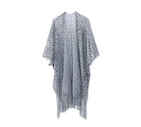 LumiSyne Femme Châles Et Étoles Cache-Maillots De Plage Motif Léopard Cardigan Kimono Plage avec Glands Transparent Léger Robe De Plag Maillot De Bain Bikini Cover Up Châle pour Robe De Fêtes