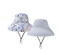 LumiSyne Femme Chapeau De Soleil à Bord Large UPF 50+ Chapeau De Pêche Réversible Uni/Fleurs Respirant Coton Chapeau De Seau avec Jugulaire Détachable Floppy Pliable Bob Chapeau Été pour Plage Voyage
