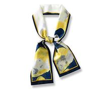 LumiSyne Femme Écharpe En Soie Imprimé à Pois Motif Paisley Style Rétro Classique Foulard En Satin Étroit Et Longue Fichu Décoratif Bandeau De Cheveux Cravate Ruban