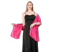 LumiSyne Femme Étole Châle En Satin Soyeux Pour Robe De Soirée Couleur Unie Foulards Longue Léger Elégante Etole Mariage Belle Écharpe Pour Mariée Demoiselles d'Honneur Cérémonies Fêtes, 200×70cm