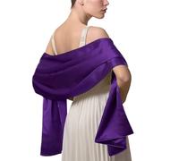 LumiSyne Femme Etole Châle Wrap En Satin Soyeux Unicolore Mousseline Belle Écharpe Pour Demoiselles Mariée Mariage Soirée Cérémonies Fêtes