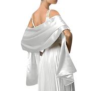 LumiSyne Femme Etole Châle Wrap En Satin Soyeux Unicolore Mousseline Belle Écharpe Pour Demoiselles Mariée Mariage Soirée Cérémonies Fêtes
