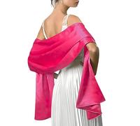 LumiSyne Femme Etole Châle Wrap En Satin Soyeux Unicolore Mousseline Belle Écharpe Pour Demoiselles Mariée Mariage Soirée Cérémonies Fêtes