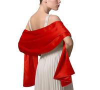 LumiSyne Femme Etole Châle Wrap En Satin Soyeux Unicolore Mousseline Belle Écharpe Pour Demoiselles Mariée Mariage Soirée Cérémonies Fêtes