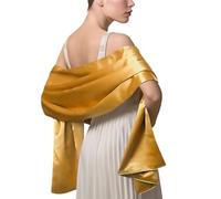 LumiSyne Femme Etole Châle Wrap En Satin Soyeux Unicolore Mousseline Belle Écharpe Pour Demoiselles Mariée Mariage Soirée Cérémonies Fêtes