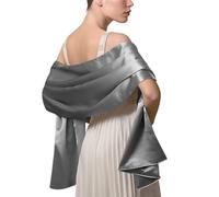 LumiSyne Femme Etole Châle Wrap En Satin Soyeux Unicolore Mousseline Belle Écharpe Pour Demoiselles Mariée Mariage Soirée Cérémonies Fêtes