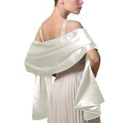 LumiSyne Femme Etole Châle Wrap En Satin Soyeux Unicolore Mousseline Belle Écharpe Pour Demoiselles Mariée Mariage Soirée Cérémonies Fêtes
