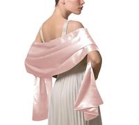 LumiSyne Femme Etole Châle Wrap En Satin Soyeux Unicolore Mousseline Belle Écharpe Pour Demoiselles Mariée Mariage Soirée Cérémonies Fêtes