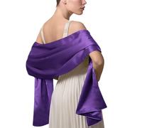 LumiSyne Femme Etole Châle Wrap En Satin Soyeux Unicolore Mousseline Belle Écharpe Pour Demoiselles Mariée Mariage Soirée Cérémonies Fêtes