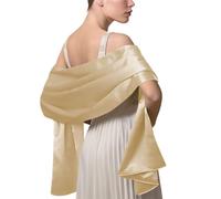 LumiSyne Femme Etole Châle Wrap En Satin Soyeux Unicolore Mousseline Belle Écharpe Pour Demoiselles Mariée Mariage Soirée Cérémonies Fêtes