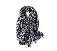 LumiSyne Femme Foulard Chic Léopard Imprimé Animal Mode Classique Echarpe En Coton Lin Avec Gland Long Chaude Etole Châle De Plage Toutes Les Saisons