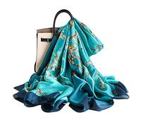 LumiSyne Femme Foulard En Soie à Imprimé De Mode Style Élégant Châle Allongé Doux Pour La Peau Écharpe Chaude Écharpe De Protection Solaire Toutes Les Saisons