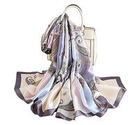 LumiSyne Femme Foulard En Soie à Imprimé De Mode Style Élégant Châle Allongé Doux Pour La Peau Écharpe Chaude Écharpe De Protection Solaire Toutes Les Saisons
