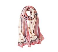 LumiSyne Femme Foulard En Soie Imprimé Fleur Classique Chaîne Géométrique Lettre Motif Châle Étole Léger Doux Écharpe Cadeau Pour Votre Lady Toutes Les Saisons