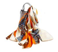 LumiSyne Femme Foulard En Soie Imprimé Fleur Classique Chaîne Géométrique Lettre Motif Châle Étole Léger Doux Écharpe Cadeau Pour Votre Lady Toutes Les Saisons