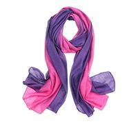 LumiSyne Femme Foulard En Soie Mélangée Dégradé De Couleurs Coton Lin Écharpe De Soie Mode Élégant Léger Doux Wraps Étole Châle De Plage Toute La Saison