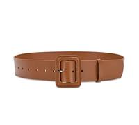 LumiSyne Femme Large Ceinture en Cuir Couleur Unie Classique Grande Boucle Carrée pour Taille Haute Dame Vintage - Pour Robe Chemise Combinaison Manteau