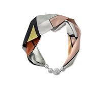 LumiSyne Femme Mode Foulards En Soie Collier Boucle Magnétique Pratique Avec Strass Bling Petit Étroit Foulard Décoratif Bijoux Pendentif Écharpe Fichu Bandeau Au Poignet Écharpe Bijoux