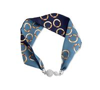 LumiSyne Femme Mode Foulards En Soie Collier Boucle Magnétique Pratique Avec Strass Bling Petit Étroit Foulard Décoratif Bijoux Pendentif Écharpe Fichu Bandeau Au Poignet Écharpe Bijoux