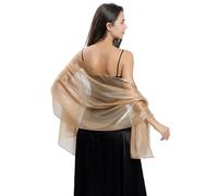 LumiSyne Femme Soyeux Châles Et Écharpes Pour Robe De Soirée Scintillant Foulard Irisé Léger Echarpe Longue Elégante Etole Mariage Belle Écharpe Pour Mariée Demoiselles d'Honneur Cérémonies Fêtes