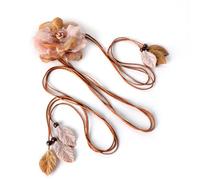 LumiSyne Femmes Ceinture de Taille Fine avec Décoration de Fleurs, Pendentif Feuille Perlé Style Bohème Vintage Noué Chaîne Corde pour Plage Vacance Mariage Fête